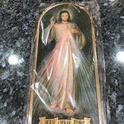 The Heart of Our Faith is the Person of Jesus plaque. “Jezu” “Ufam” “Tobie”.  Grand new never removed from packaging.  Size 8 3/4 inches tall and 4 in