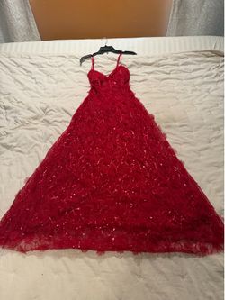 Red Sequined Prom Dress Formal Gown