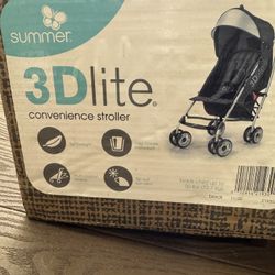 Summer 3Dlite Convenience Stroller, Jet Black – Lightweight Stroller with Aluminum Frame