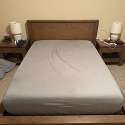 Crate and barrel walker fog queen bed and nightstands
