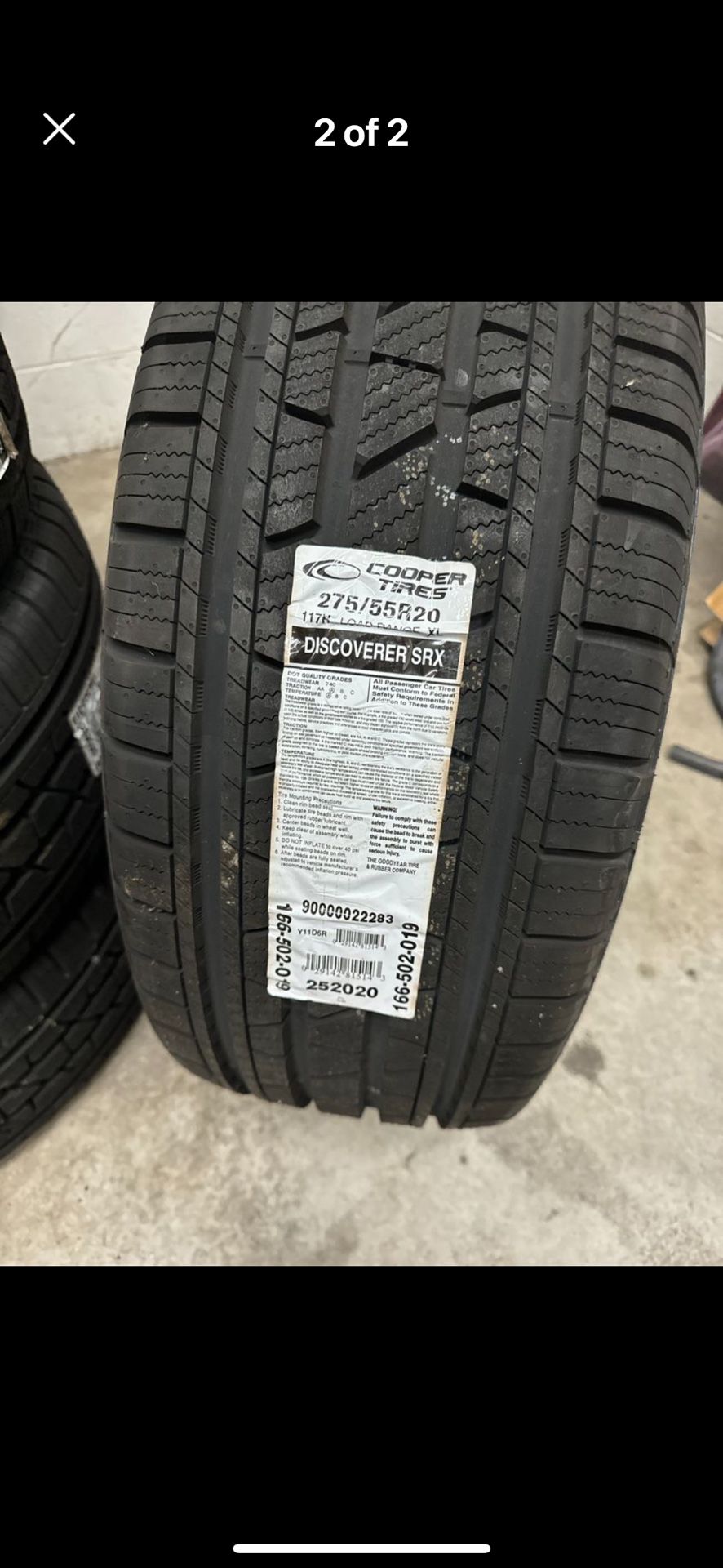 Brand New 275/55/20 Cooper Discover Srx Tires $400 Off
