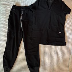 Women’s Figs Scrubs Jogger Small Bottom/Extra Small Top - Black