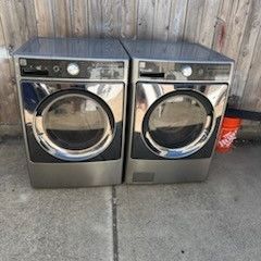 Front load gas washer and dryer with three months warranty free delivery in the Oakland area outside the Oakland area there is a charge depending on t