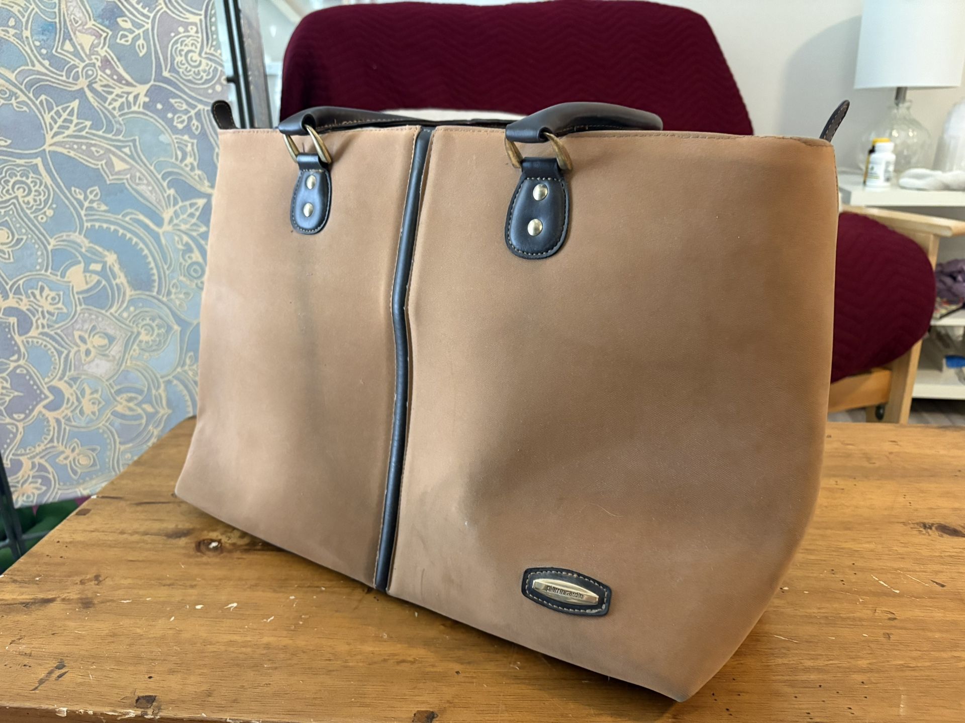 Pierre Cardin Suede Travel Bag