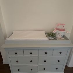 POTTERY BARN DRESSER Soft Gray Plus Changing Topper 