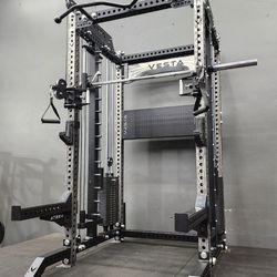Vesta Ultimate Pro Series 3in1 Squat Rack | 400lb Weight Stack | Functional Trainer | 45lbs Smith Barbell | Gym Equipment |FREE DELIVERY🚚 