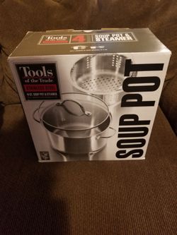 Tools of the Trade Stainless Steel 4 Qt. Soup Pot with Steamer