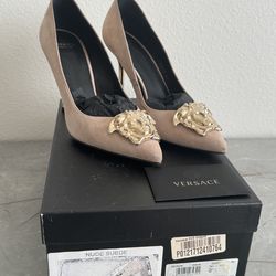 Versace Suede Beige Heels