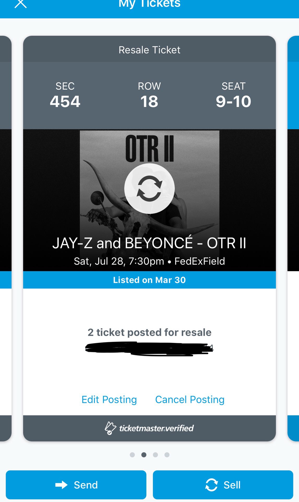 Pair of OTR 2 Tour Concert Tickets