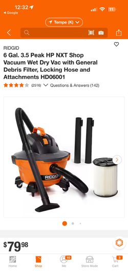 RIDGID New 6 Gallon 3.5 peak HP New In box $49