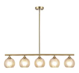 Modern Brushed Brass Linear Chandelier