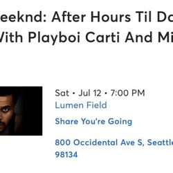 The Weeknd Tickets @ Lumen Field