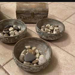 Morrocan wood Set  and candleholders