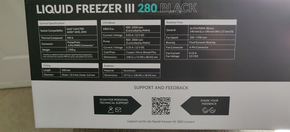 Arctic 280 Aio CPU Cooler