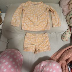 Cat & Jack Peach Daisies Swimsuit