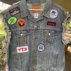 Vintage Motorcycle Jacket With Patches For Biker Ride