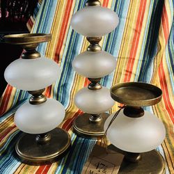Set Of 4 Metal Bubble Pillar Candle Holders Made By 47th & Main