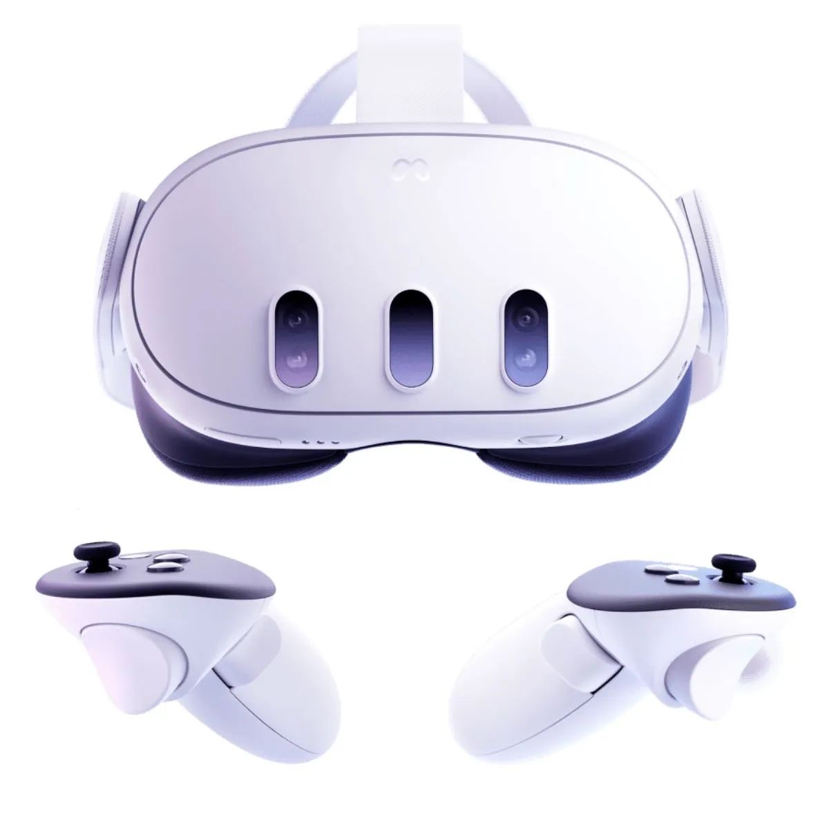 Meta Quest 3 512GB With Extended Battery Attachment, Custom Controller Grips + Controllers, Charger, Nose Light Blocker Attachment