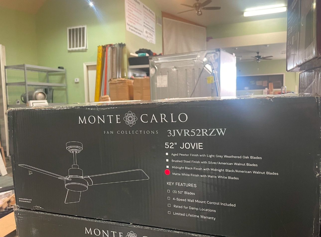 Generation Lighting Jovie 44 in. Indoor/Outdoor Matte White Ceiling Fan with Wall Control and Manual