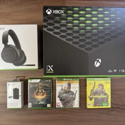 🔥 Xbox Series X 1TB Bundle + Wireless Headset + 3 Games + Battery + Box + Mint