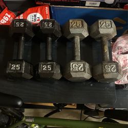 4- 25 LB Dumbbells 25$ Each Or All 4 For 90$