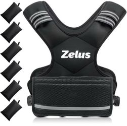 ZELUS Chaleco con peso para hombres y mujeres | Chaleco de 11-20 libras, 20-32 libras con 6 pesos de arena de hierro para entrenamientos en casa | Co