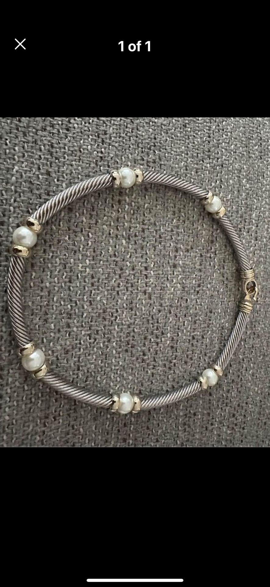 Choker Necklace(silver, gold, and pearls)