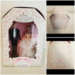Rare Hallmark Ornament Barbie And Ken Wedding Day Fedex Shipment No.76830