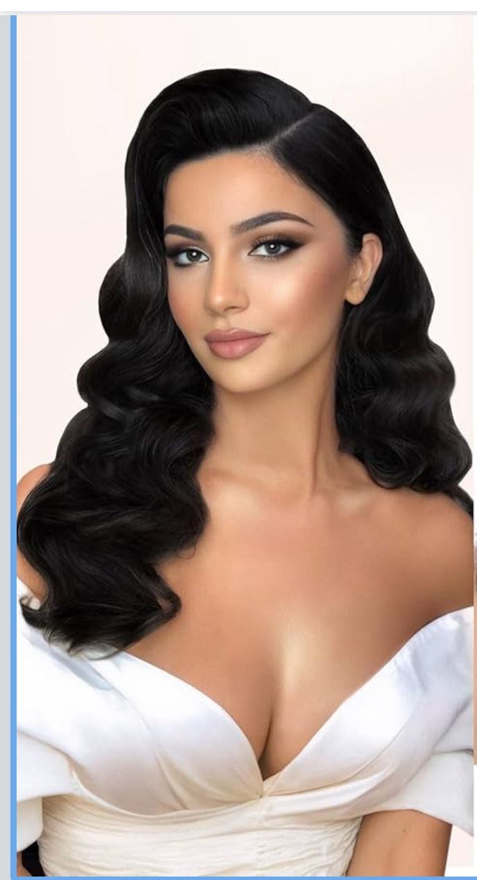 Human Hair Wig Body Wave | True Curved 14" Length No Stretching | 100% Unprocessed Brazilian Virgin Hair | 200% Density V Part Body Wave Wigs for Blac