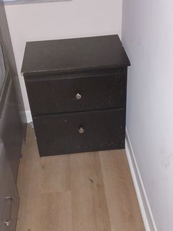 Black -Drawer Nightstand