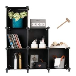 Black DIY 8 Cube Storage Organizer Modular Storage Cube Bookshelf