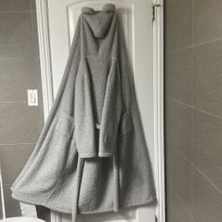 Gray Fluffy Robe