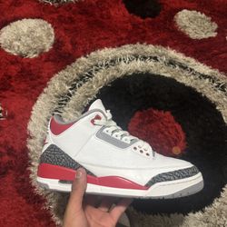 Jordan 3 Fire Red Size 9.5 With Bix 