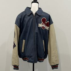 Vintage Disneyworld 25th Anniversary Leather Bomber Jacket