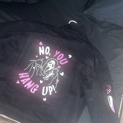 ghostface black denim jacket