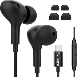 USB-C Magnetic Wired Earbuds w/ Mic – Noise-Isolating In-Ear Headphones