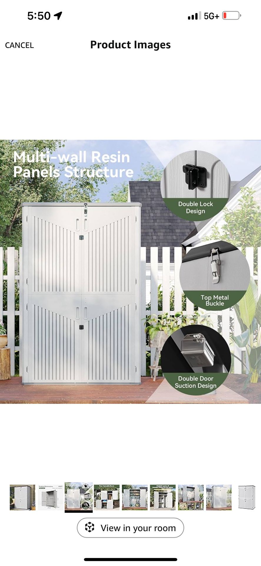 NEW IN BOX, Outdoor Resin Storage Shed( No Shelves
