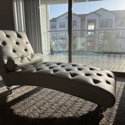 Leather Chaise Gray