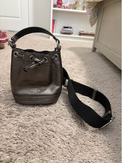 Authentic Coach Dempsey Bucket Bag in Silver/Metallic Gunmetal