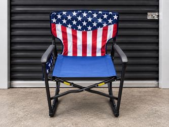 Folding Rocking Camp Chair American Flag