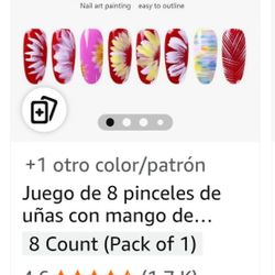 6 Pinceles Para Arte De Uñas 