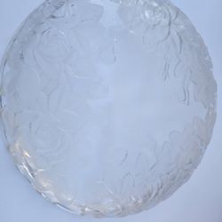 15" Floral Glass Plate