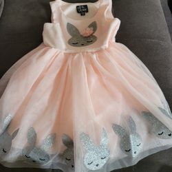Girls Size 2 Pink Bunny Dress