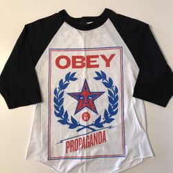 OBEY Propaganda Baseball Graphic Tee — Size Medium