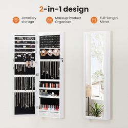 47.2" Jewelry Armoire Cabinet with Full-Length Mirror