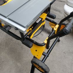 For Sale A Used DEWALT 15A Corded 10 in. Jobsite Table Saw with Rolling Stand  In Good Working Condition Model  DWE7491