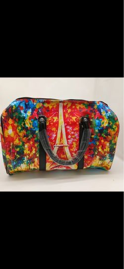 Colorful Eiffel Tower Print Duffle Bag