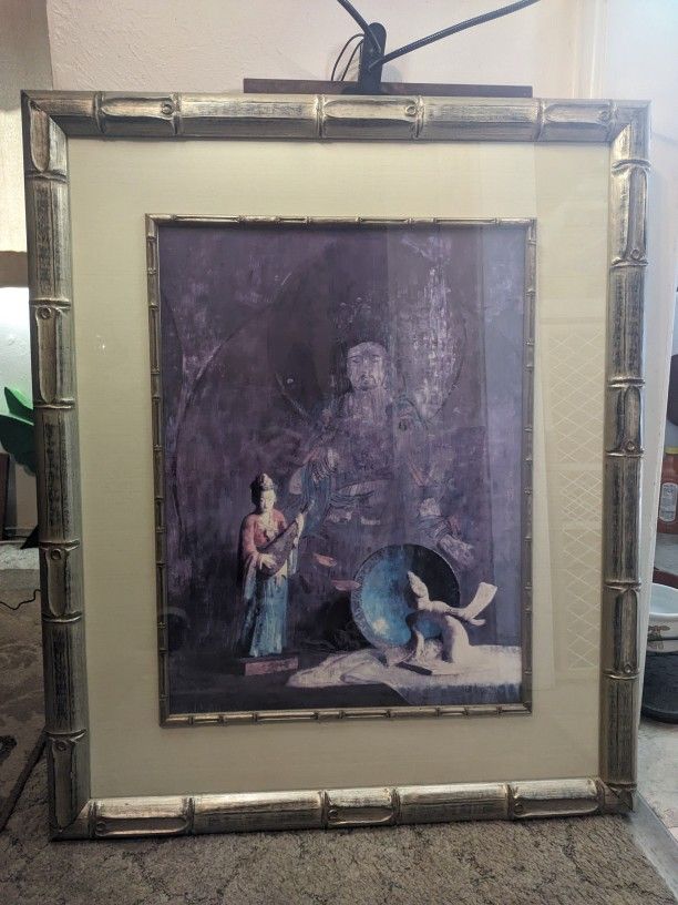 Very Large Very Heavy Professionally Framed Pushman Art