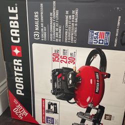 Porter  Cable Compressor,hose Along Eith 26,18,23 Gauge  Nailers  