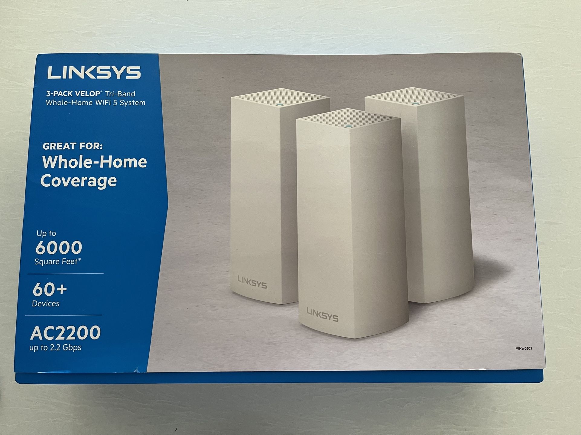 Linksys Wireless Wi-Fi - Velop Mesh Home Wi-Fi system 6000 ft.² coverage